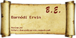Barnódi Ervin névjegykártya