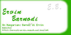 ervin barnodi business card